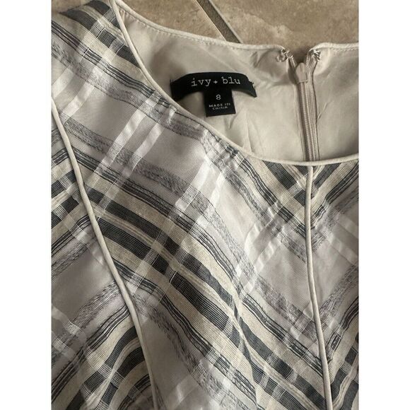 Ivy Blu 8 Linen Silk Organza Structured Dress Lined - Picture 2 of 8